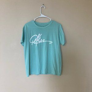 Young & Reckless Mint Green Cursive Logo Tee S